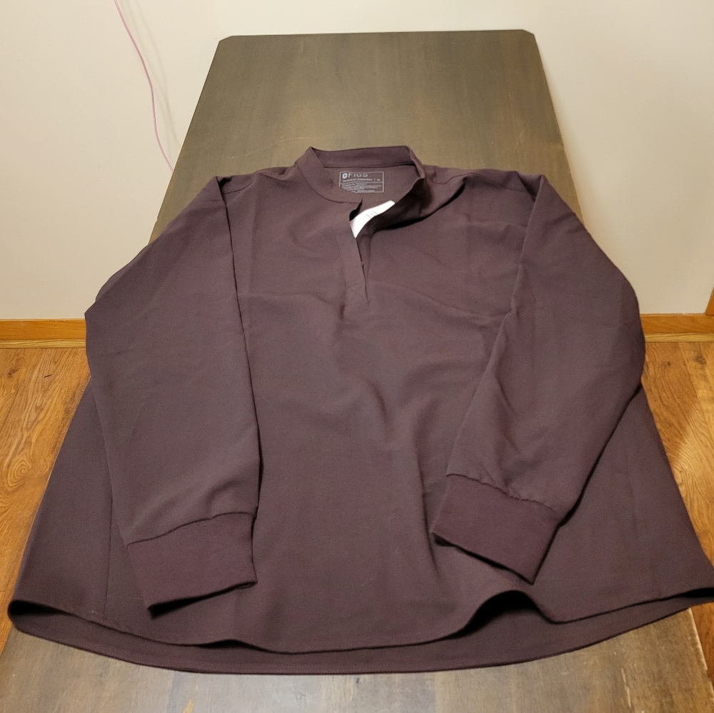 Figs Long Sleeve Rafaela Scrub Top Espresso XL